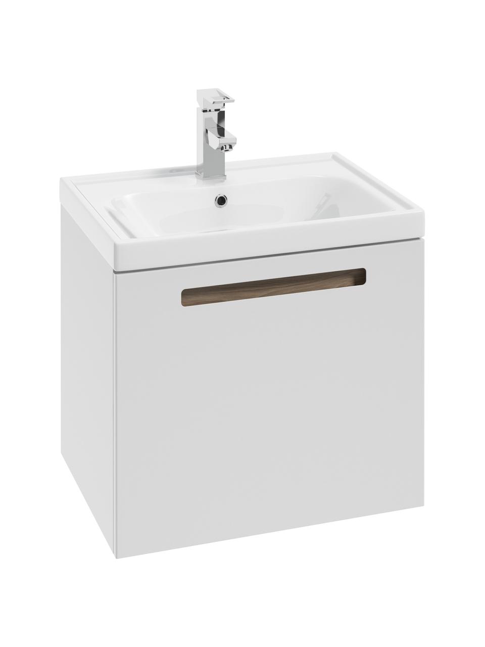 Waschtisch Senso mit Unterschrank, in verschiedenen Größen, Spanplatte,MDF, Weiß, B 58 x H 50 cm
