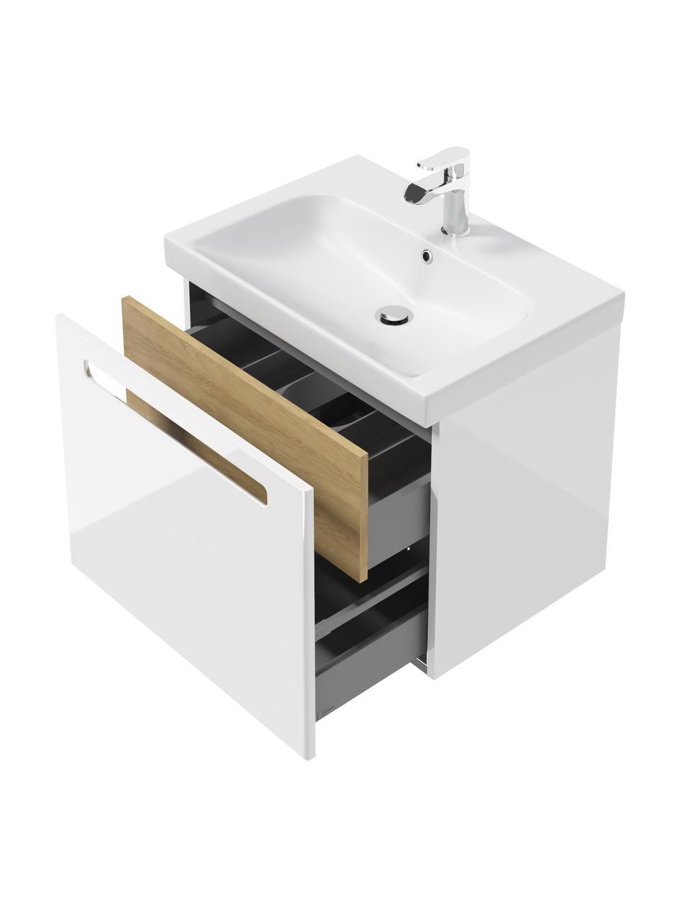 Wastafel met onderbouw Senso, in diverse maten, Spaanplaat, MDF, Wit, B 58 x H 50 cm