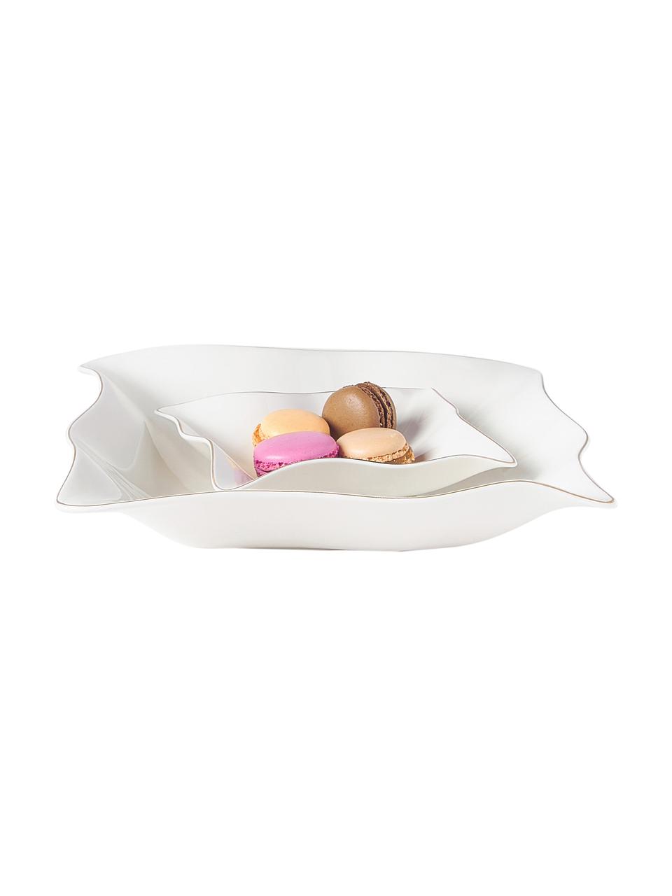 Bols décoratifs Laine, lot de 2, Porcelaine, Blanc, Lot de différentes tailles
