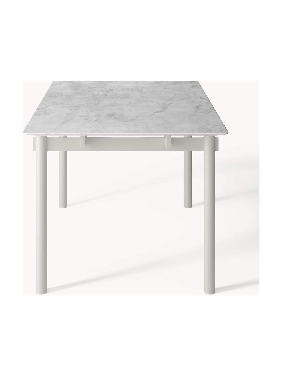 Esstisch Mavi, in verschiedenen Größen, Tischplatte: Keramik, Beine: Metall, pulverbeschichtet, Weiß, B 140 x T 90 cm