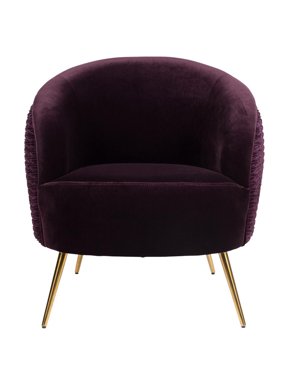 Fauteuil cocktail en velours lilas So Curvy, Velours lilas