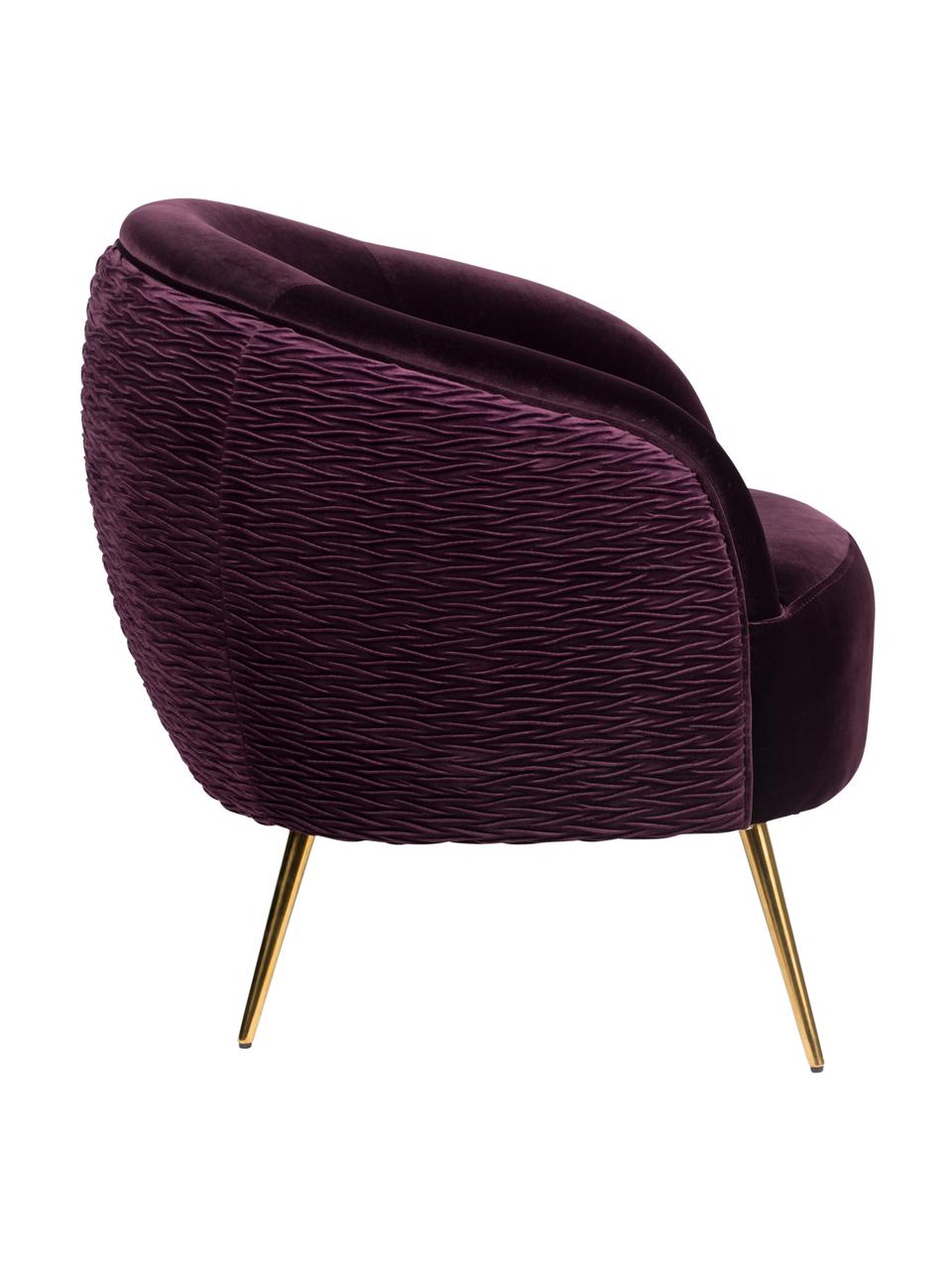 Fauteuil cocktail en velours lilas So Curvy, Velours lilas