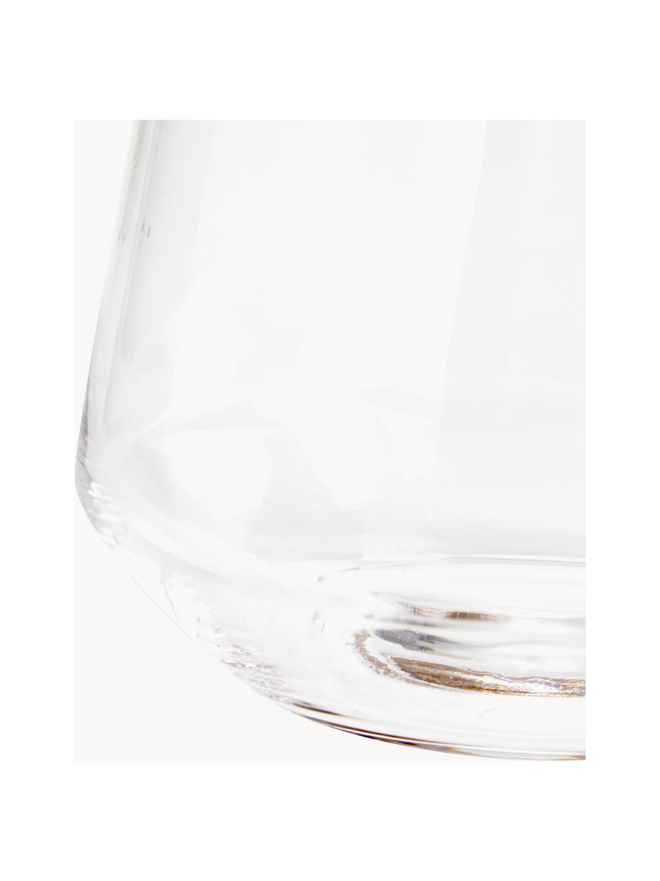 Mundgeblasene Glas-Vase Joyce, H 16 cm, Glas, Transparent mit Goldrand, Ø 16 x H 16 cm