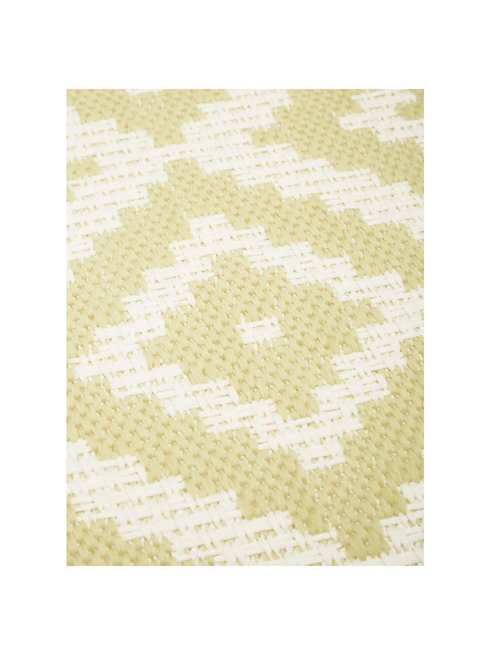 Tapis de couloir extérieur ethnique Miami, Blanc, jaune