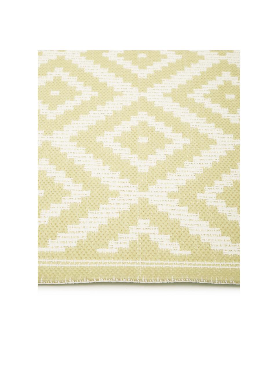 Tapis de couloir extérieur ethnique Miami, Blanc, jaune