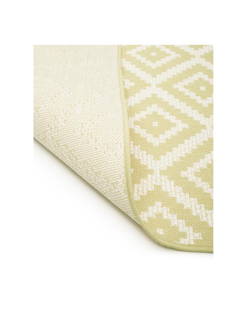 Tapis de couloir extérieur ethnique Miami, Blanc, jaune