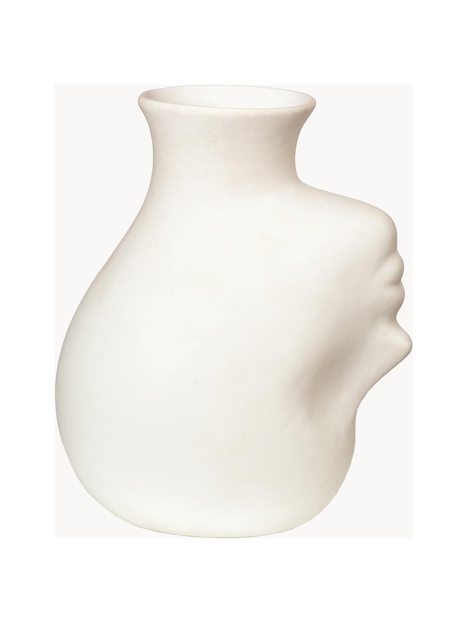 Designová porcelánová váza Headed, V 25 cm, Porcelán, Tlumeně bílá, Š 20 cm, V 25 cm
