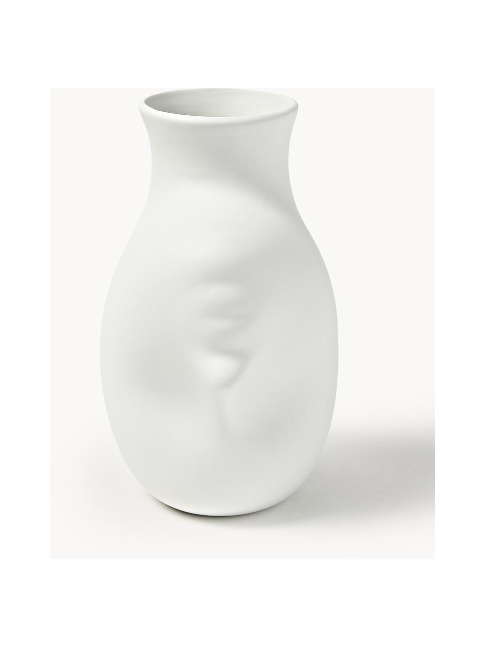 Designová porcelánová váza Headed, V 25 cm, Porcelán, Tlumeně bílá, Š 20 cm, V 25 cm