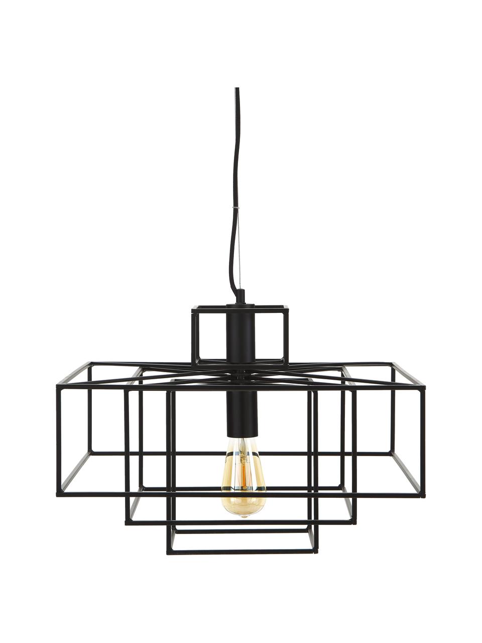 Lampa wisząca Cube, Metal lakierowany, Czarny, matowy, S 46 x W 50 cm