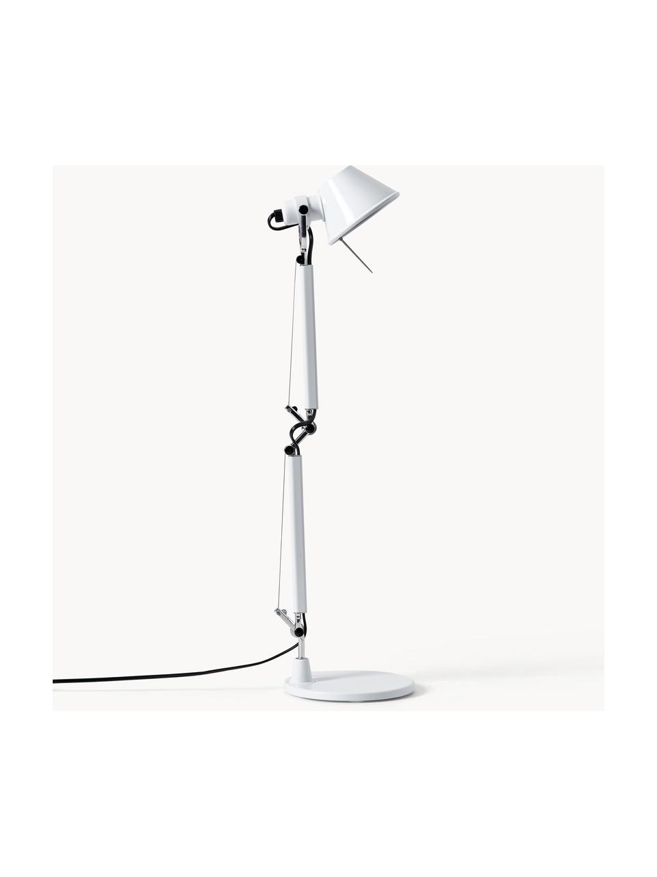 Lampa biurkowa Tolomeo Micro, Stelaż: aluminium powlekane, Biały, S 45 x W 37-73 cm