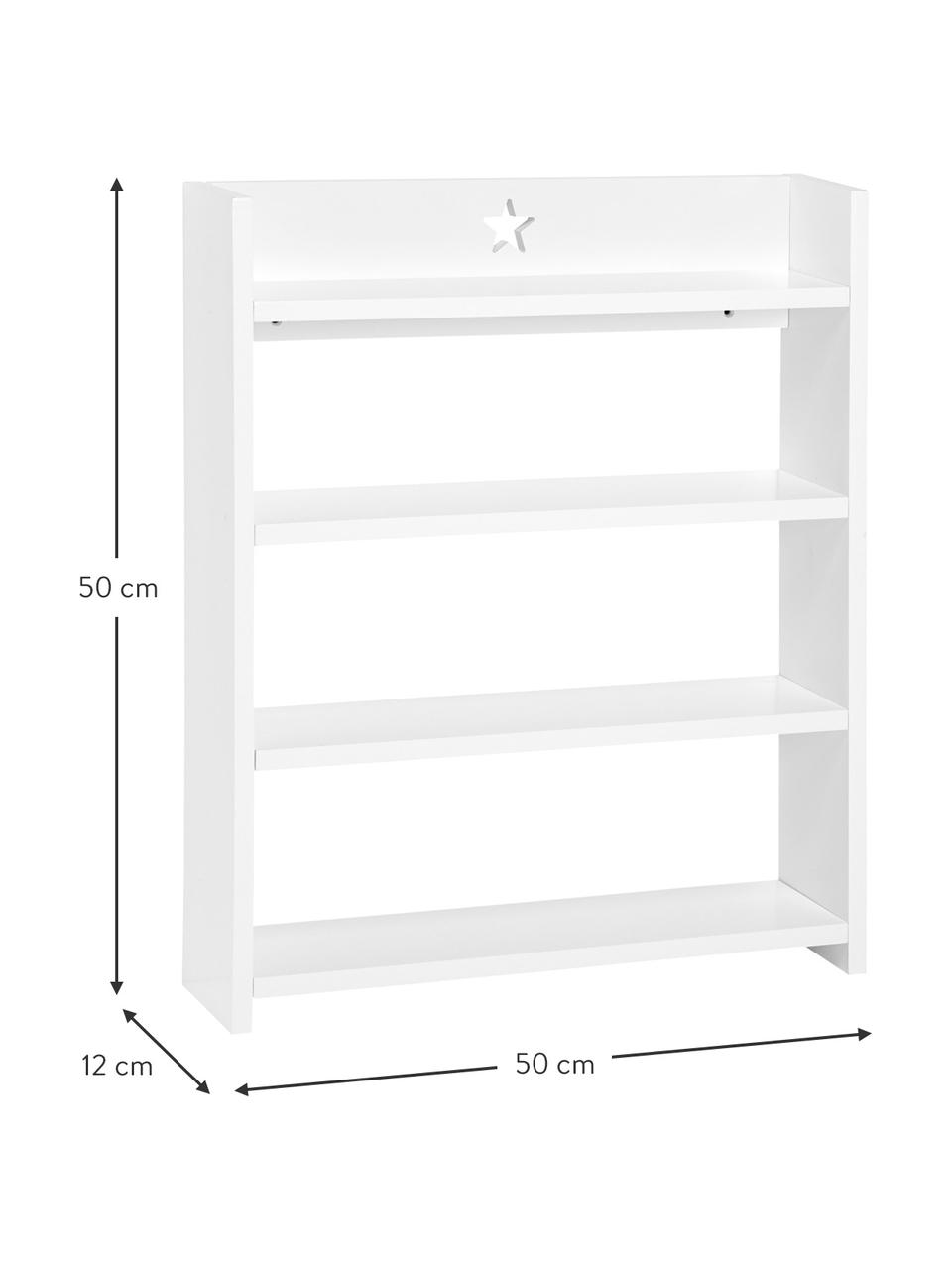 Wandregal Star, Holz, Weiß, 50 x 50 cm