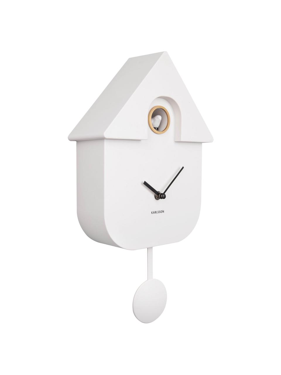 Reloj de pared Modern Cuckoo, Plástico, Blanco, negro, An 22 x Al 41 cm