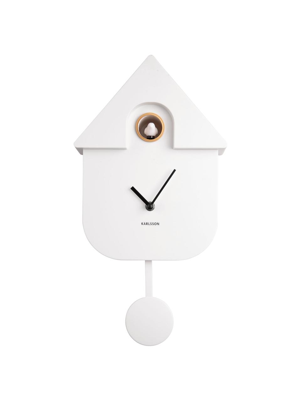 Zegar ścienny Modern Cuckoo, Tworzywo sztuczne, Biały, czarny, S 22 x W 41 cm