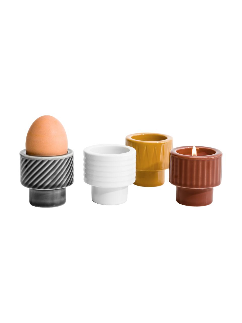 Soporte de huevo de gres Column, 6 uds., Gres, Blanco, Ø 6 x Al 6 cm