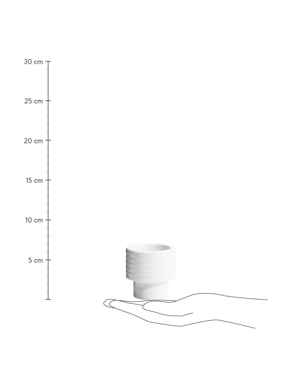 Eierbecher Column aus Steingut in Weiß, 6 Stück, Steingut, Weiß, Ø 6 x H 6 cm