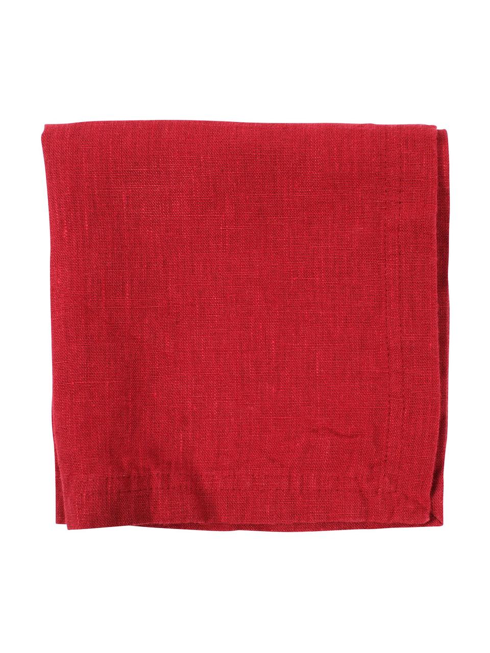 Serviette pur lin rouge Basic, 2 pièces, Lin, Rouge, larg. 35 x long. 35 cm