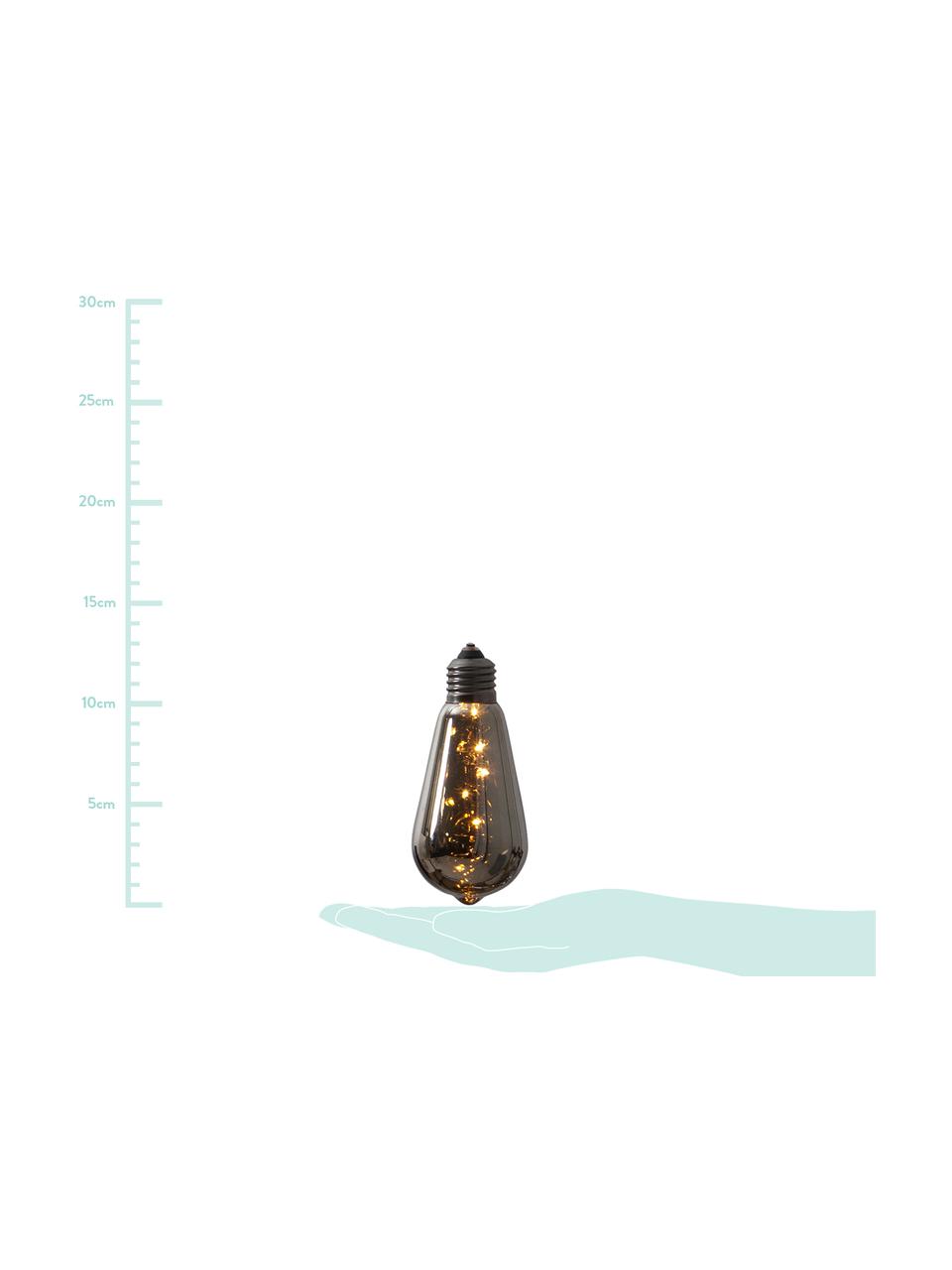 Lampadina decorativa con timer Glow 2 pz, Paralume: vetro colorato, Nero, Ø 6 x Alt. 13 cm