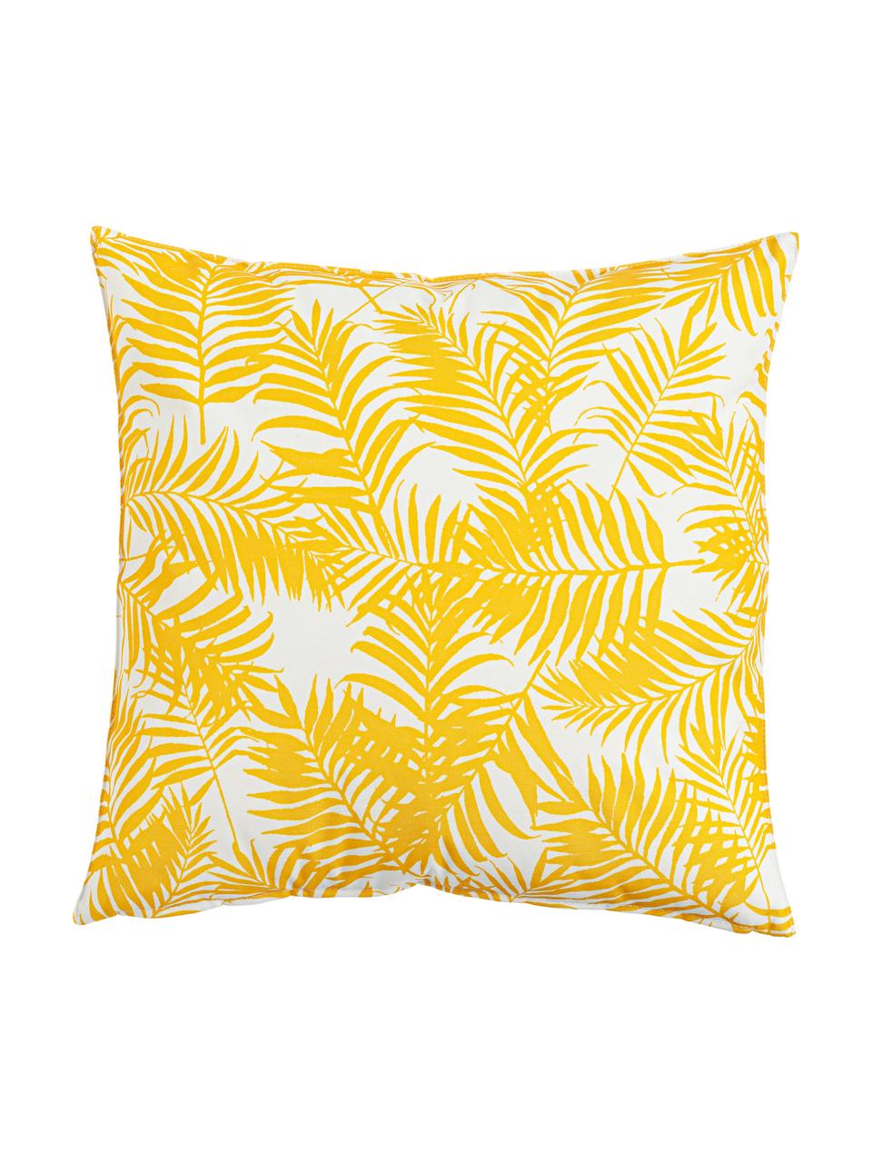 Venkovní polštář s motivem listů Gomera, s výplní, 100 % polyester, Žlutá, Š 45 cm