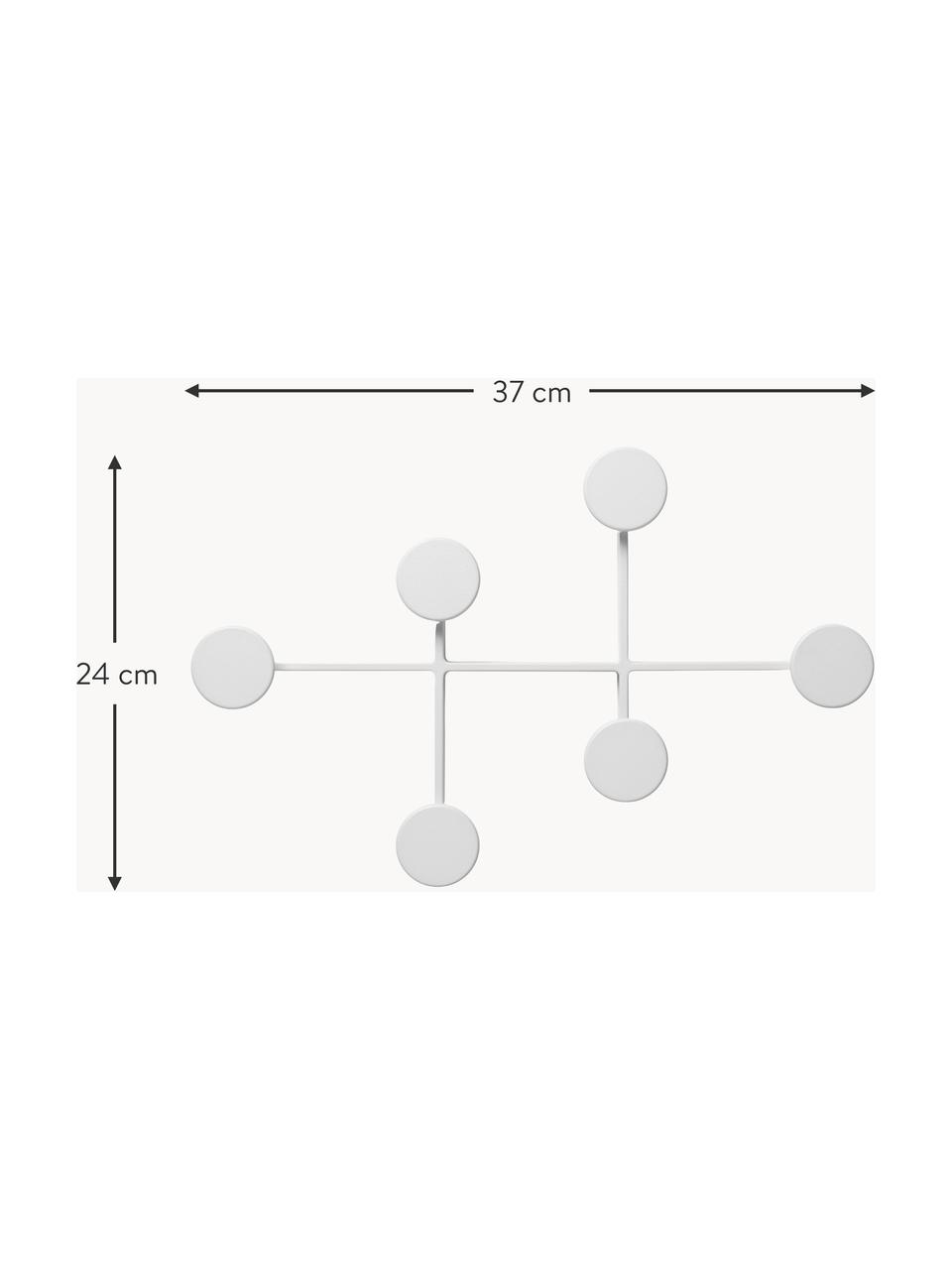 Kovový nástěnný věšák Afteroom, Ocel s práškovým nástřikem, Bílá, Š 37 cm, V 24 cm