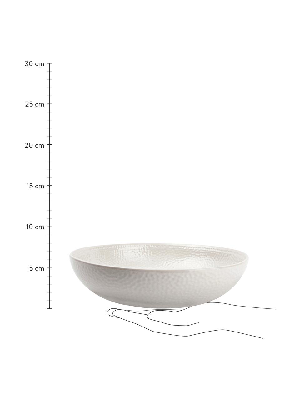 Suppenteller Mielo mit strukturierter Oberfläche Ø 22 cm, 4 Stück, Steingut, Weiß, Ø 22 cm
