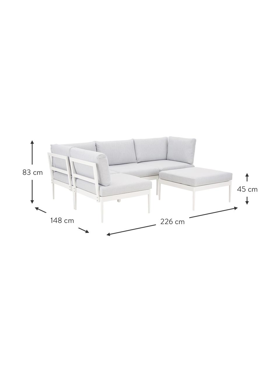 Modułowa sofa ogrodowa Acton, Szary, S 226 x G 148 cm