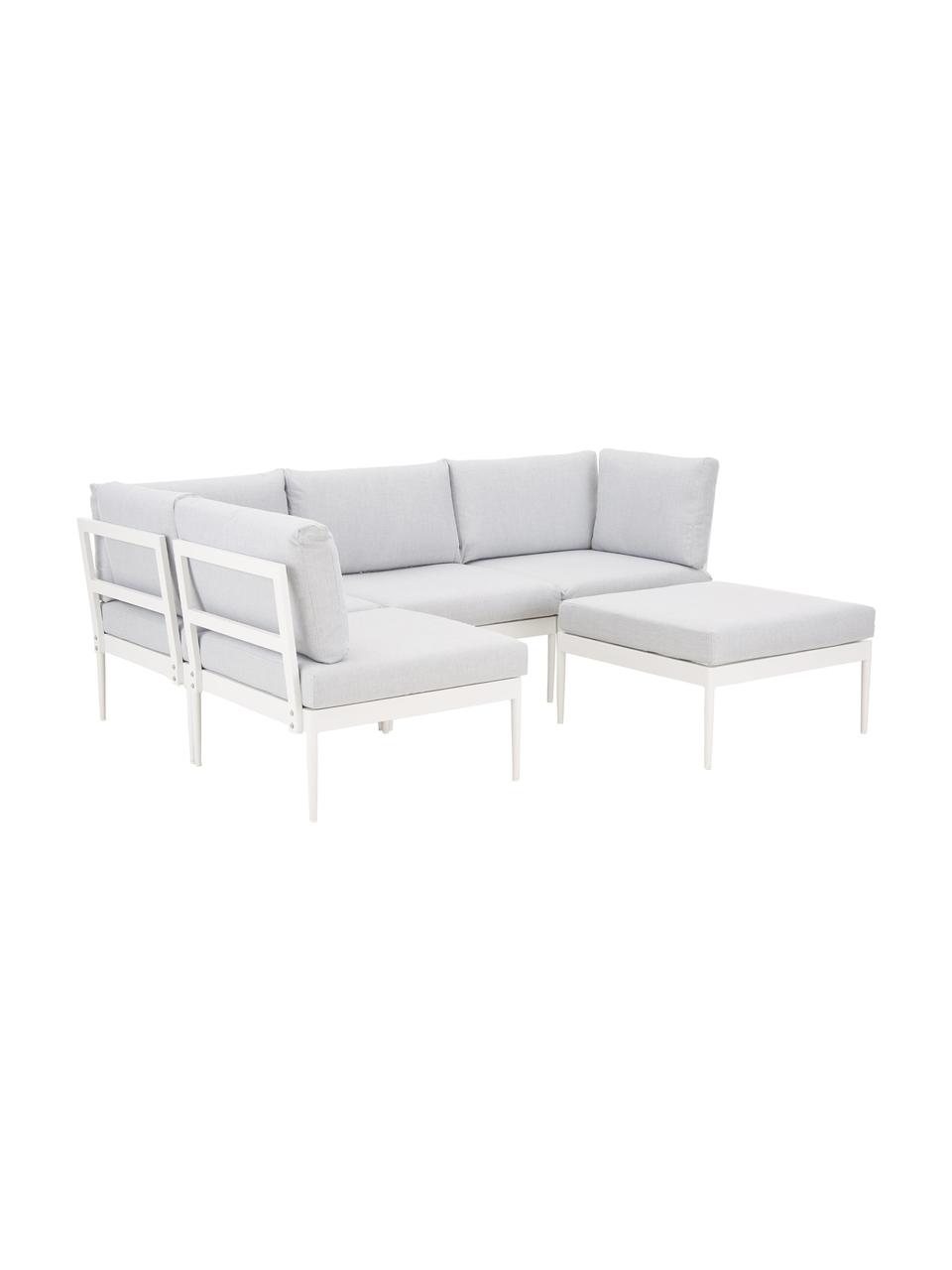 Set lounge modular para exterior Acton, Tapizado: 100% poliéster Alta resis, Estructura: metal con pintura en polv, Gris, An 226 x F 148 cm