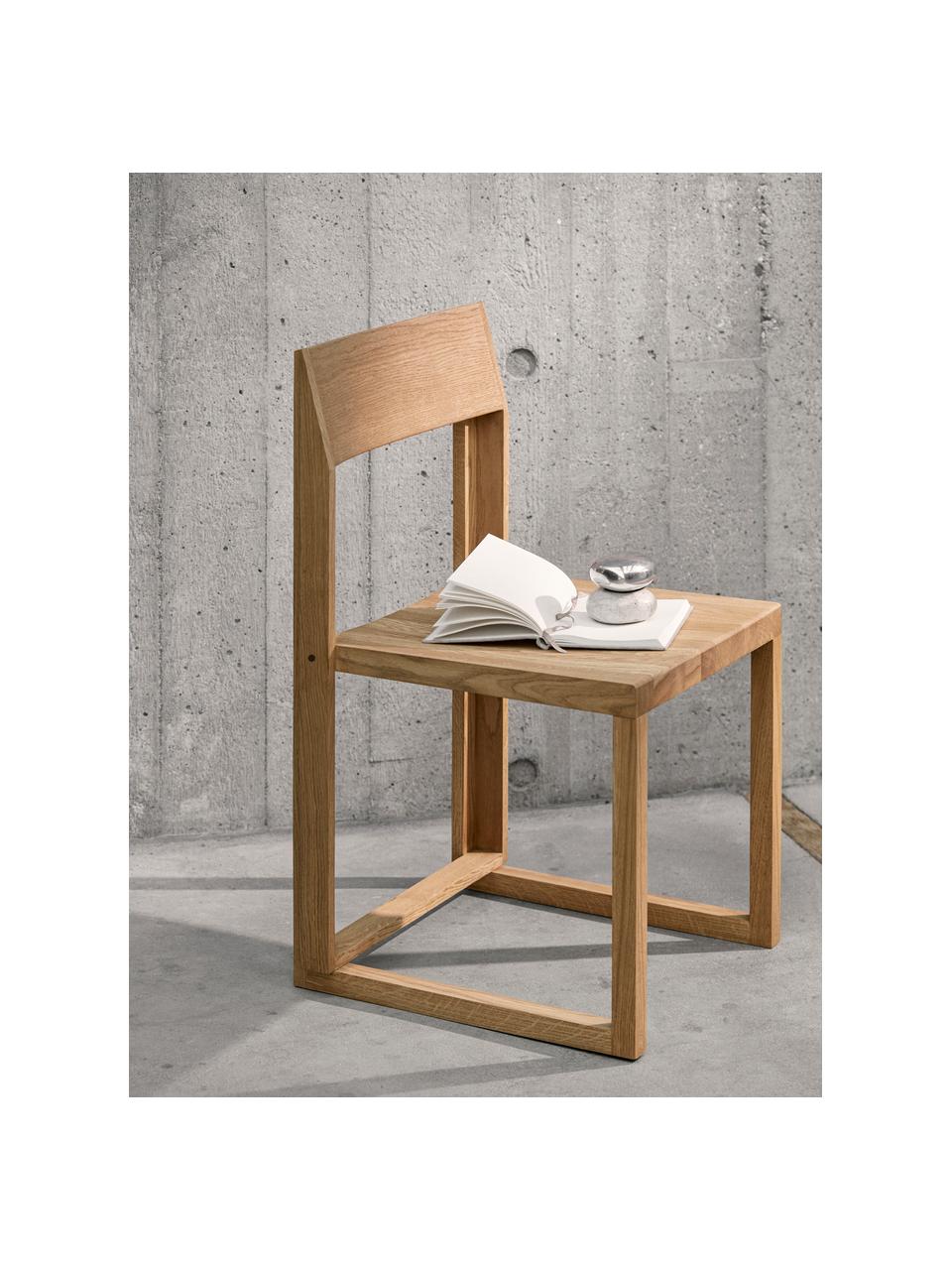 Drevená stolička z dubového dreva Outline, Dubové drevo, ošetrené olejom, s FSC certifikátom, Dubové drevo, Š 46 x H 46 cm