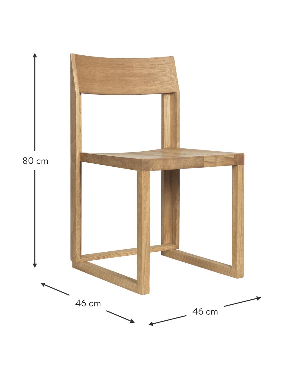 Krzesło z drewna dębowego Outline, Drewno dębowe olejowane z certyfikatem FSC, Drewno dębowe, S 46 x G 46 cm