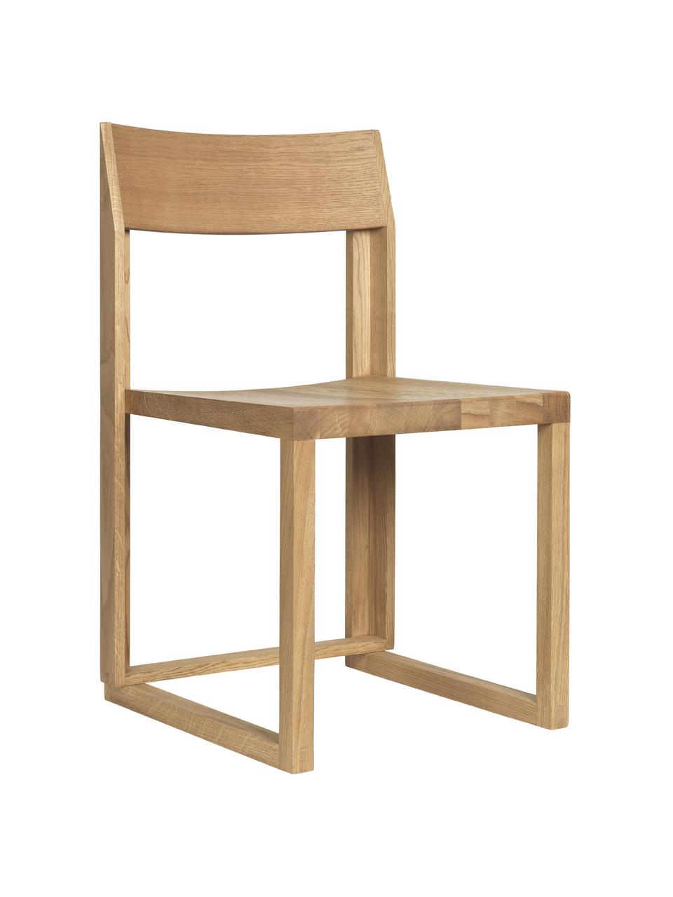 Holzstuhl Outline aus Eichenholz, Eichenholz, geölt, FSC-zertifiziert, Eichenholz, B 46 x T 46 cm