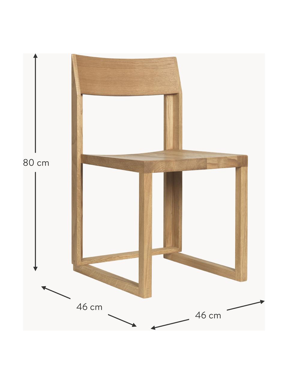 Drevená stolička z dubového dreva Outline, Dubové drevo, ošetrené olejom, s FSC certifikátom, Dubové drevo, Š 46 x H 46 cm