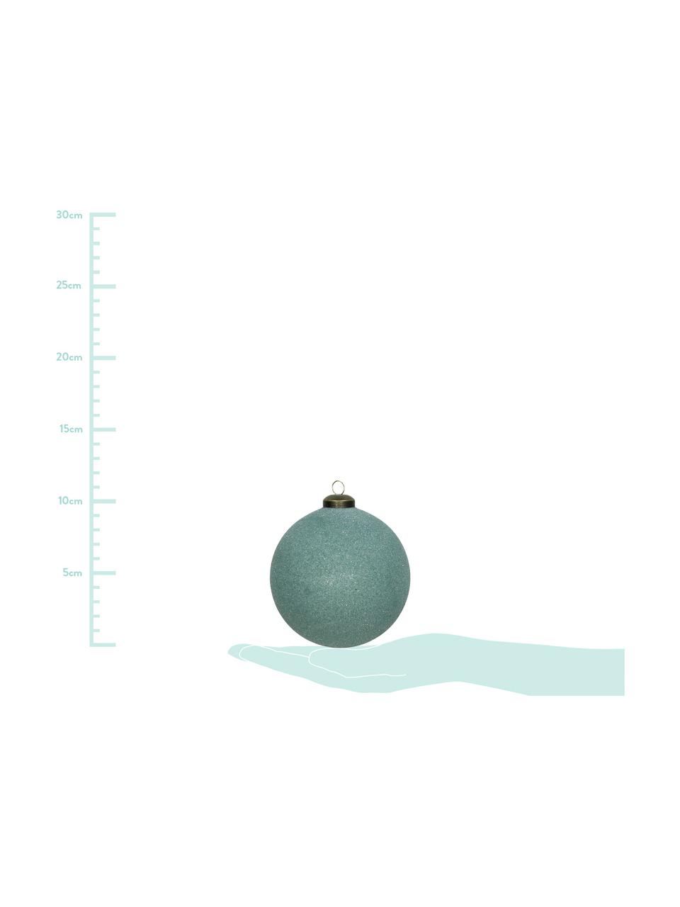 Bolas de Navidad Bend, Ø 10 cm, 2 uds., Vidrio, Turquesa, Ø 10 cm