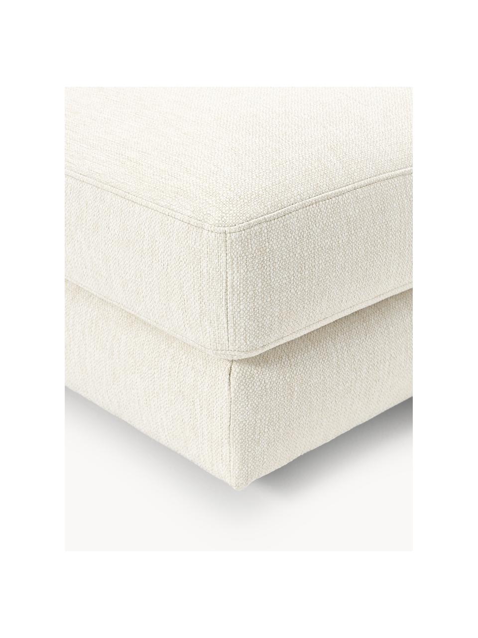Pouf Tribeca, Tissu blanc crème, larg. 80 x prof. 80 cm