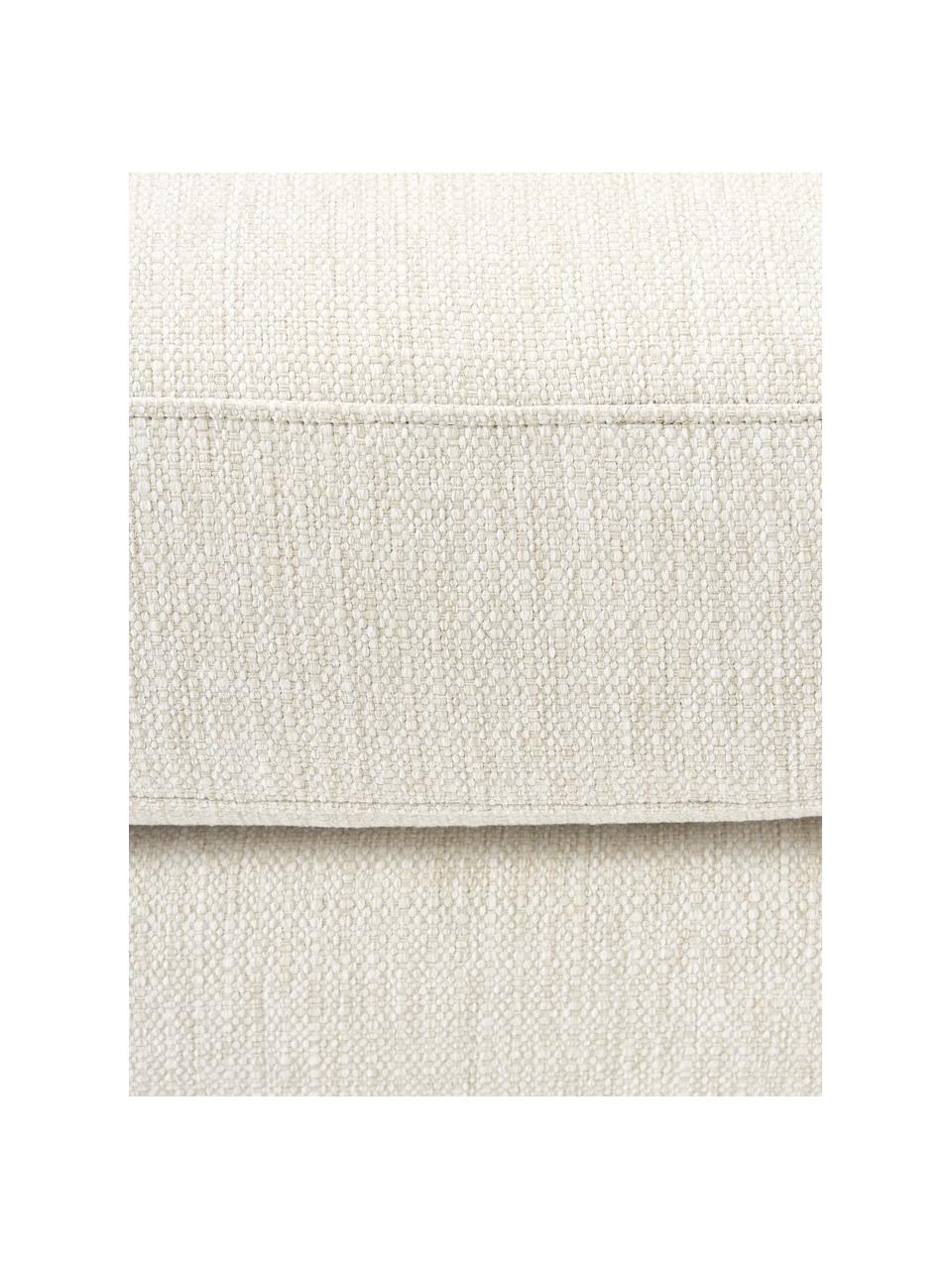 Poggiapiedi da divano Tribeca, Rivestimento: 100% poliestere Il rivest, Struttura: legno di pino massiccio, Piedini: legno massiccio di faggio, Tessuto bianco crema, Larg. 80 x Prof. 80 cm