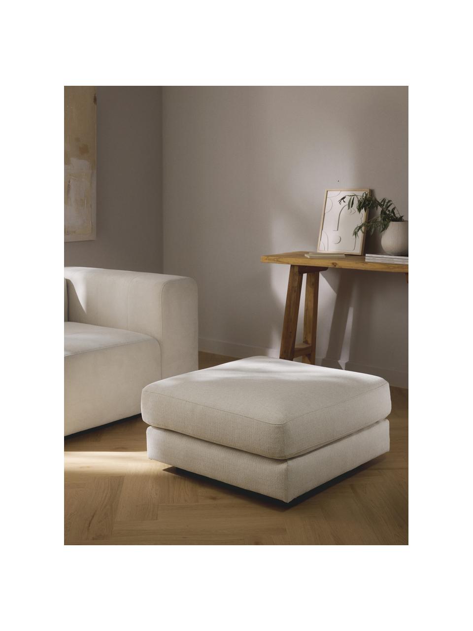 Pouf Tribeca, Tissu blanc crème, larg. 80 x prof. 80 cm