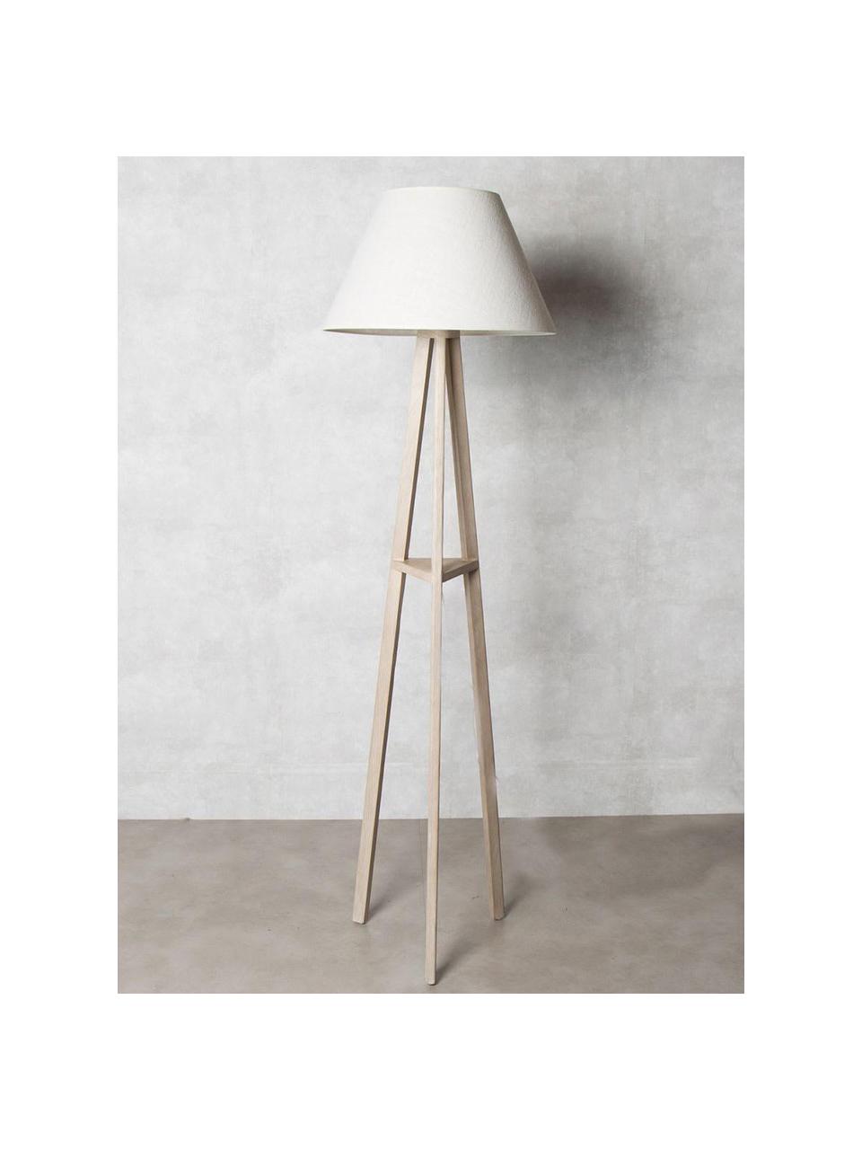 Lámpara de pie Cono, Pantalla: algodón, Blanco, Beige, Ø 50 x Al 175 cm