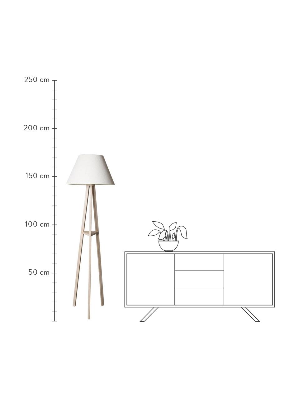 Lámpara de pie Cono, Pantalla: algodón, Blanco, Beige, Ø 50 x Al 175 cm