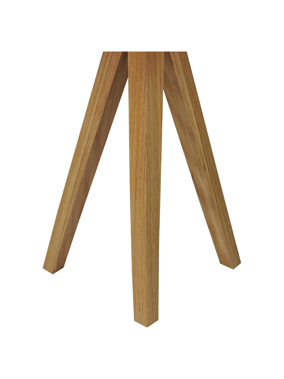 Lámpara de mesa de madera Kullen, Pantalla: poliéster, Beige, blanco, Ø 23 x Al 44 cm
