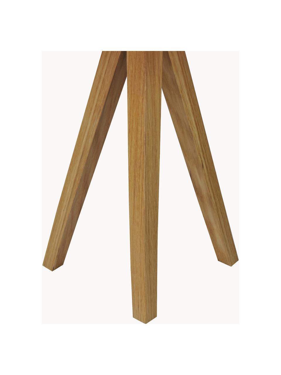 Lámpara de mesa de madera Kullen, Pantalla: poliéster, Madera clara, blanco, Ø 23 x Al 44 cm