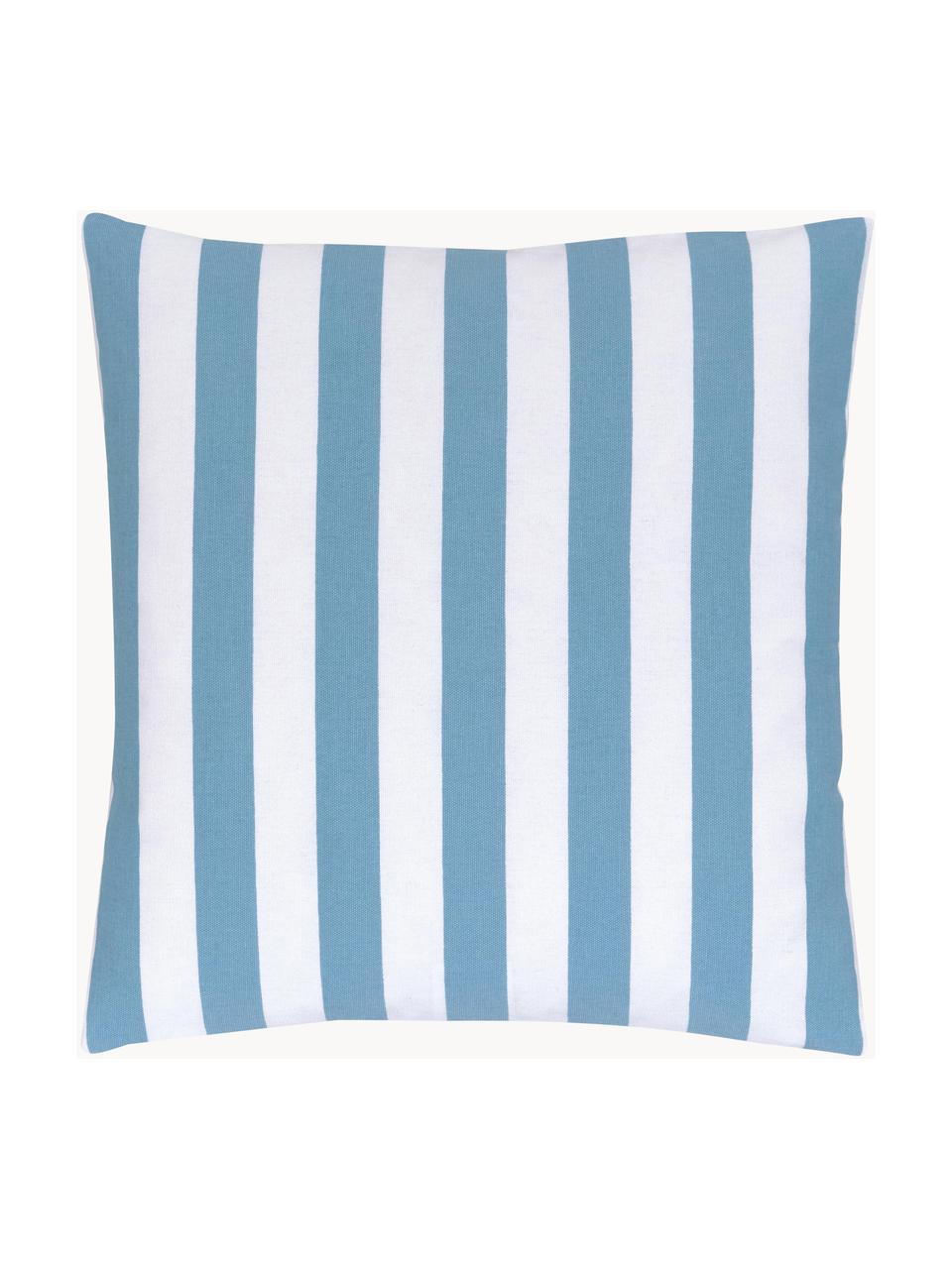 Gestreepte kussenhoes Timon in blauw/wit, 100% katoen, Blauw, wit, B 40 x L 40 cm