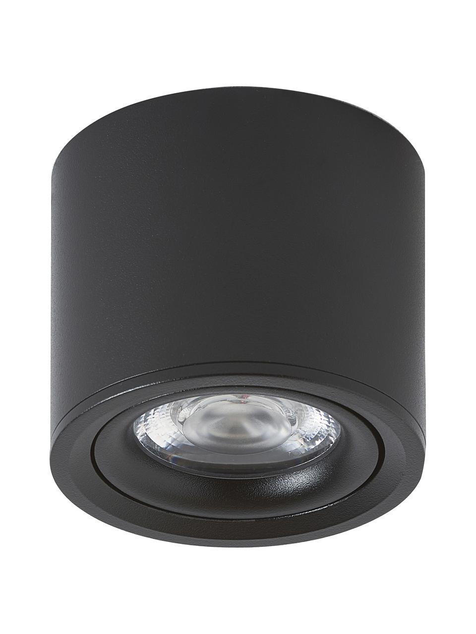 Stropná bodová LED lampa Alivia, Kov s práškovým náterom, Čierna, Ø 9 x V 7 cm