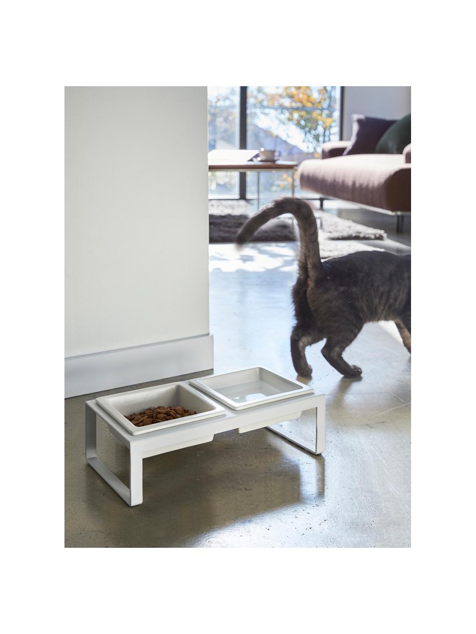 Comedero para mascotas Tower, Estructura: acero con pintura en polv, Blanco, An 29 x Al 10 cm