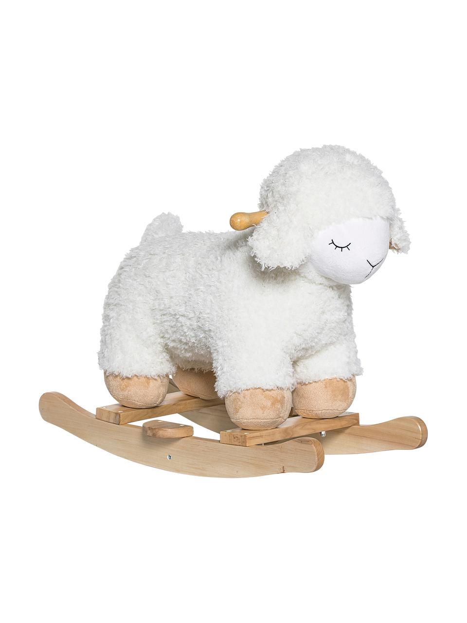 Animal à bascule Meeh, Blanc, bois de bouleau, larg. 34 x haut. 48 cm