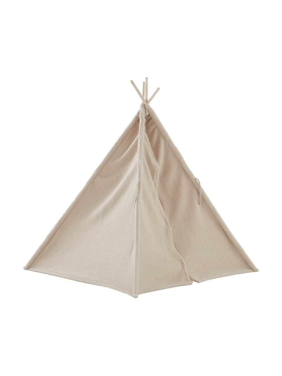 Tipi infantil de borreguillo Tudeloo, Estructura: madera, Borreguillo beige, An 130 x Al 120 cm