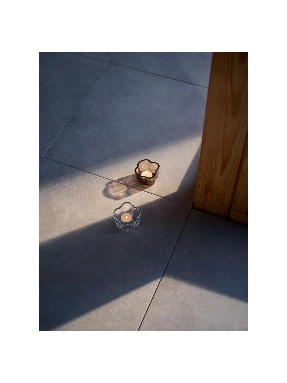 Waxinelichthouder Alvar Aalto, Glas, Greige, transparant, Ø 9 x H 6 cm