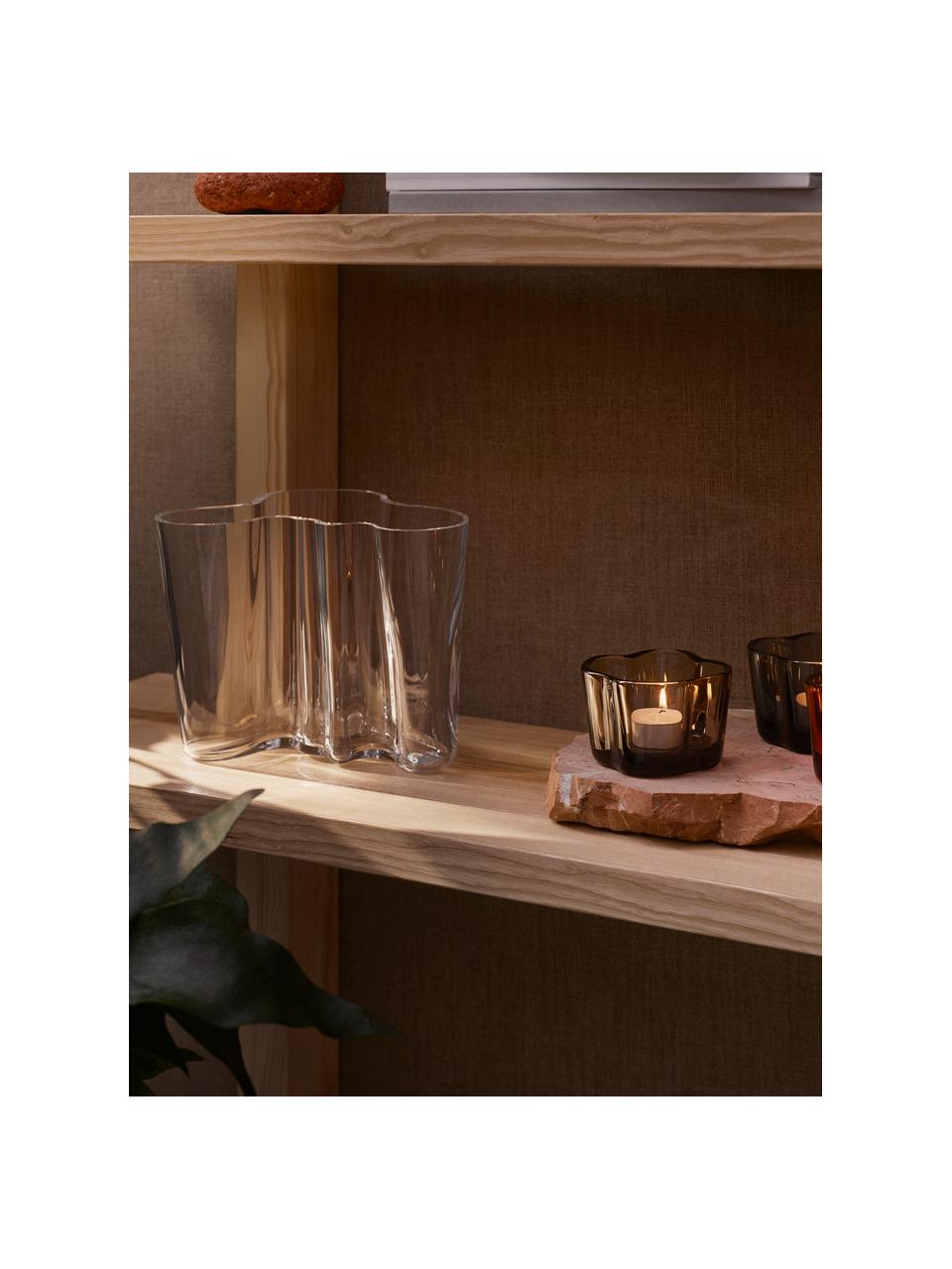 Portalumini Alvar Aalto, Vetro, Greige trasparente, Ø 9 x Alt. 6 cm