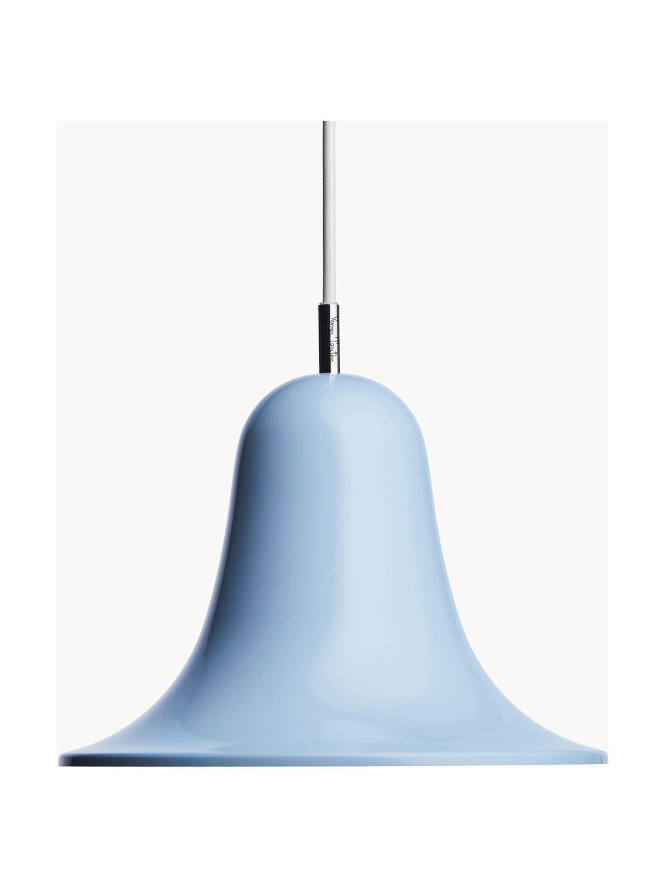 Kleine hanglamp Pantop, Lampenkap: gecoat metaal, Lichtblauw, Ø 23 x H 17 cm