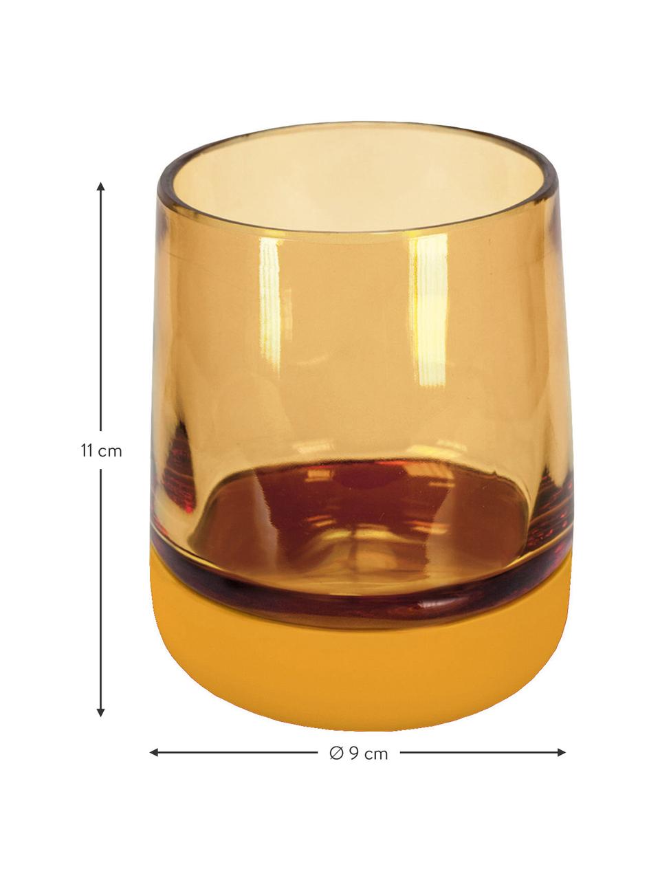 Zahnputzbecher Belly aus Glas, Becher: Glas, Gelb, Ø 9 x H 11 cm