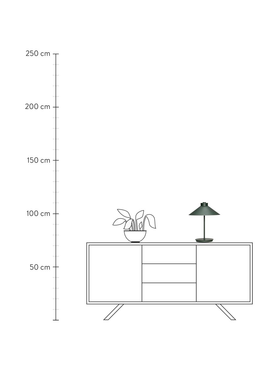 Lámpara de mesa de metal de diseño Garniur, Pantalla: metal pintado, Cable: plástico, Verde oscuro, Ø 30 x Al 38 cm