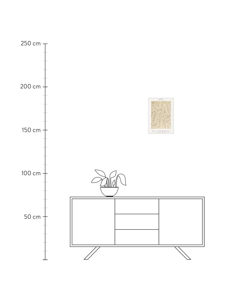 Ingelijste digitale print Branch - William Morris, Lijst: hout, MDF, Beige, B 32 x H 42 cm