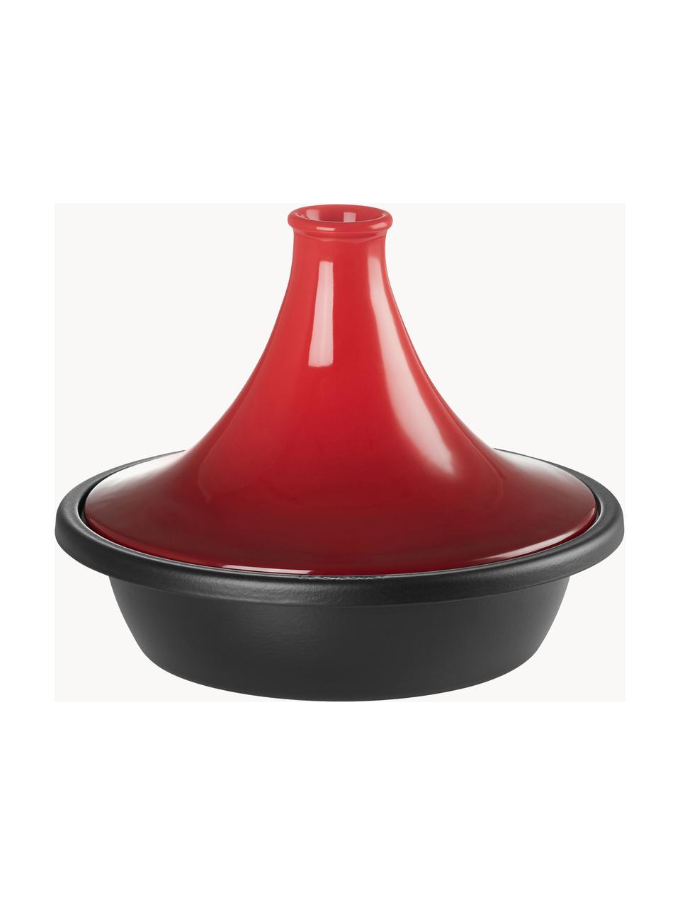 Tagine pot Creuset, Deksel: keramiek, Pot: ijzer, geëmailleerd, Rood, zwart, Ø 32 cm x H 31 cm, 3,7 L